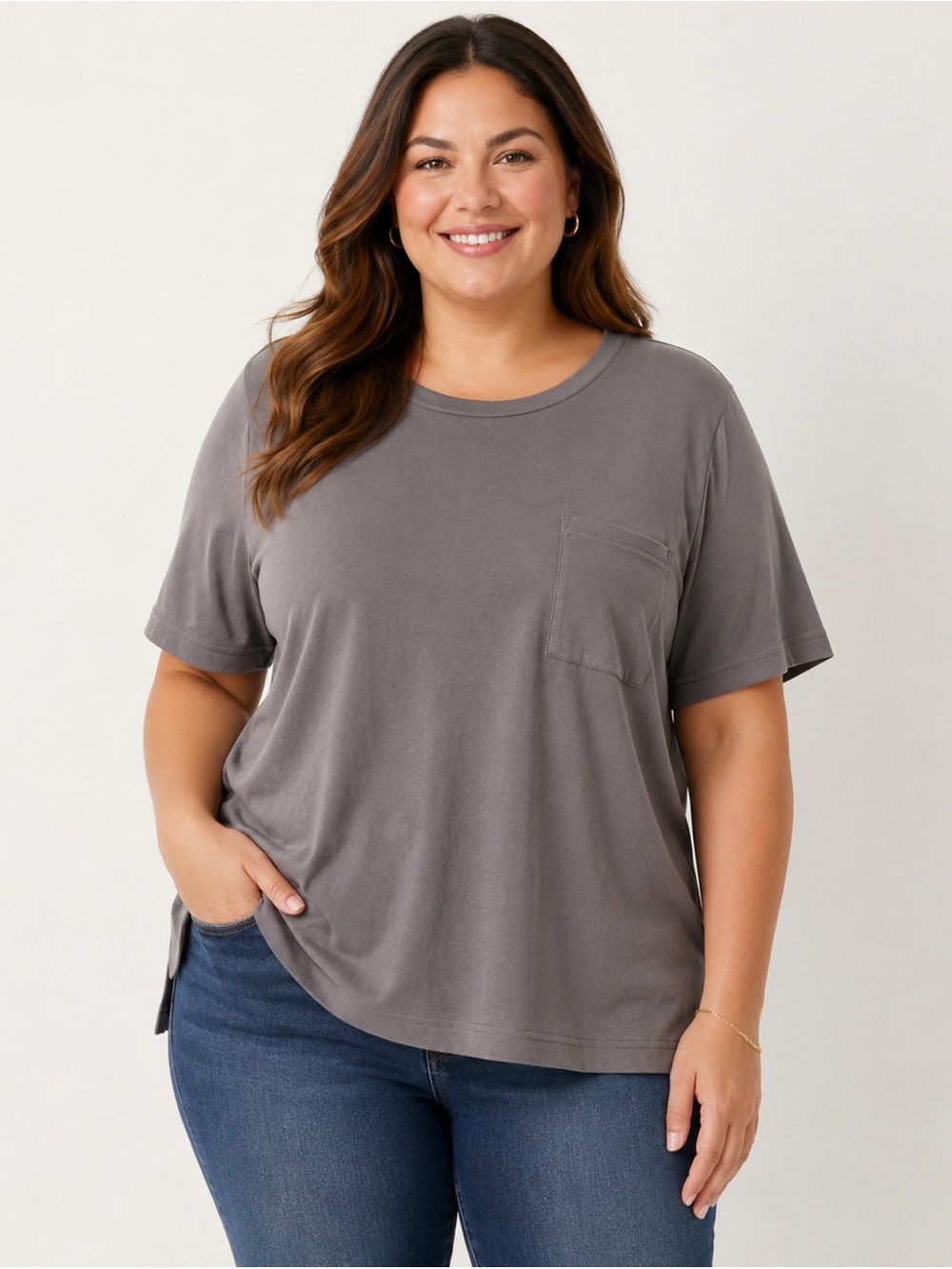 Gray Pocket Tee